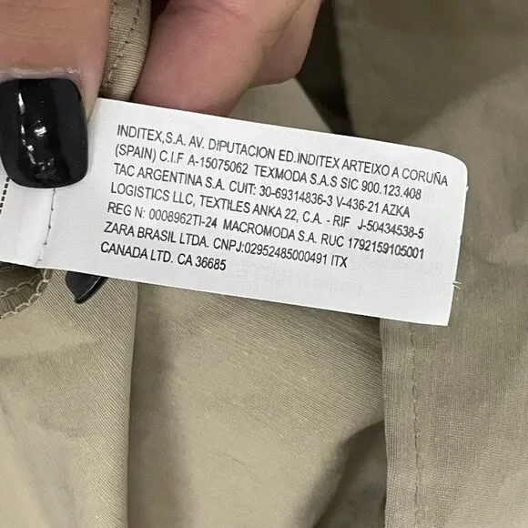 Zara Womens Midi Skirt Small S Tan Brown Cotton Pleated Flared Hem 1971/052 NWD - Picture 7 of 16